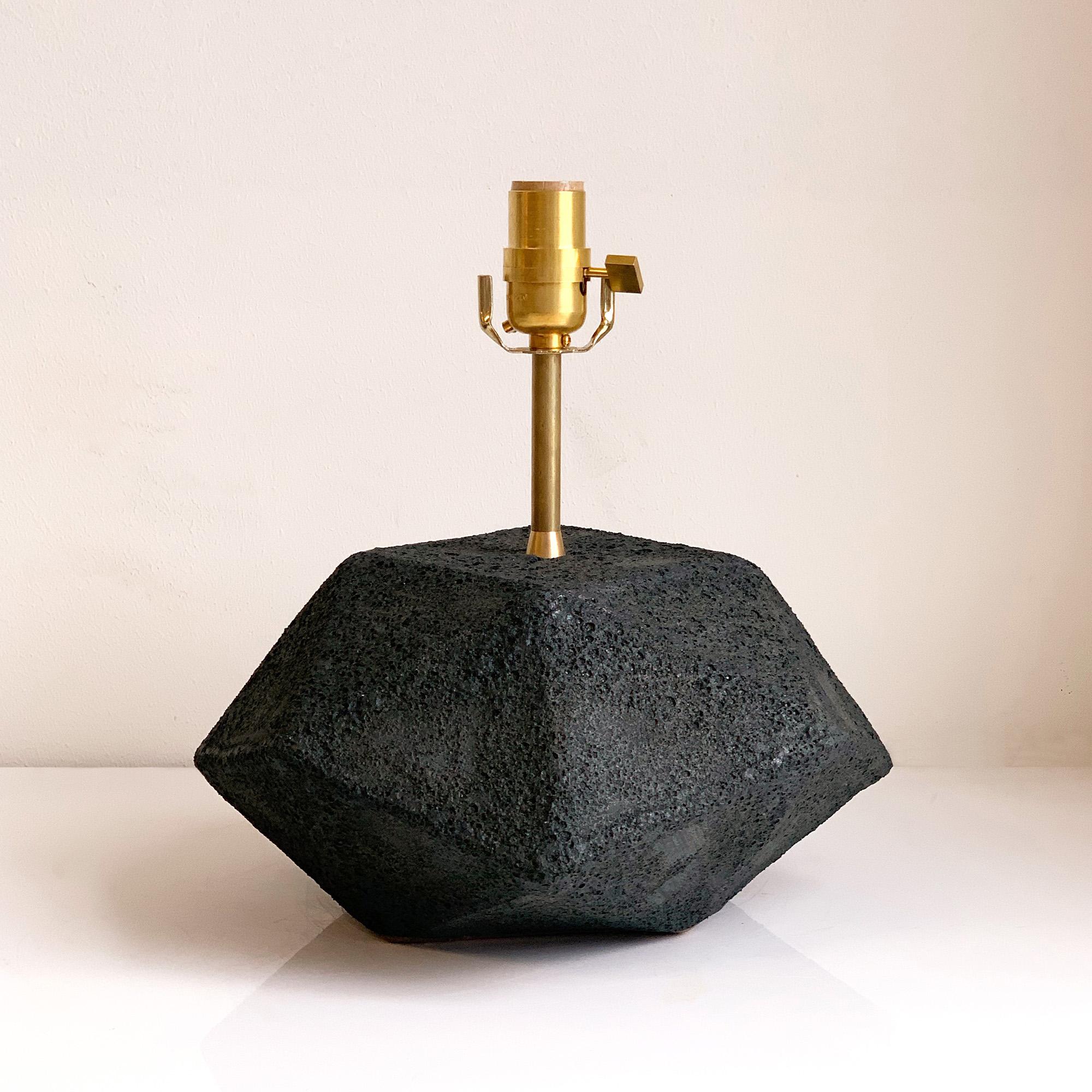 black textured table lamp