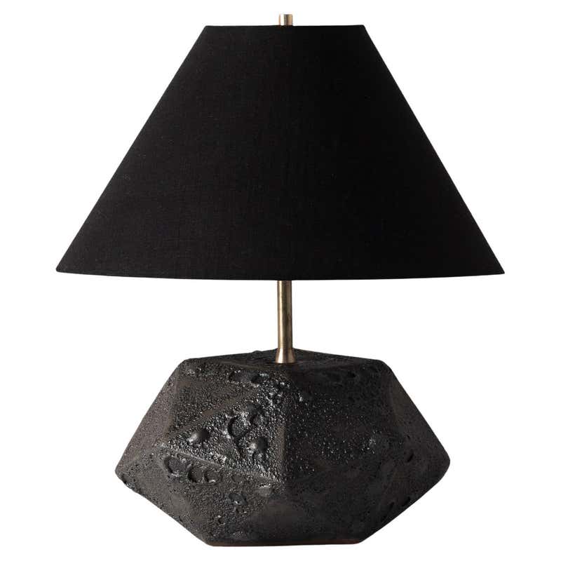 Meteor - Textured Black Ceramic Table Lamp For Sale at 1stDibs | meteor ...