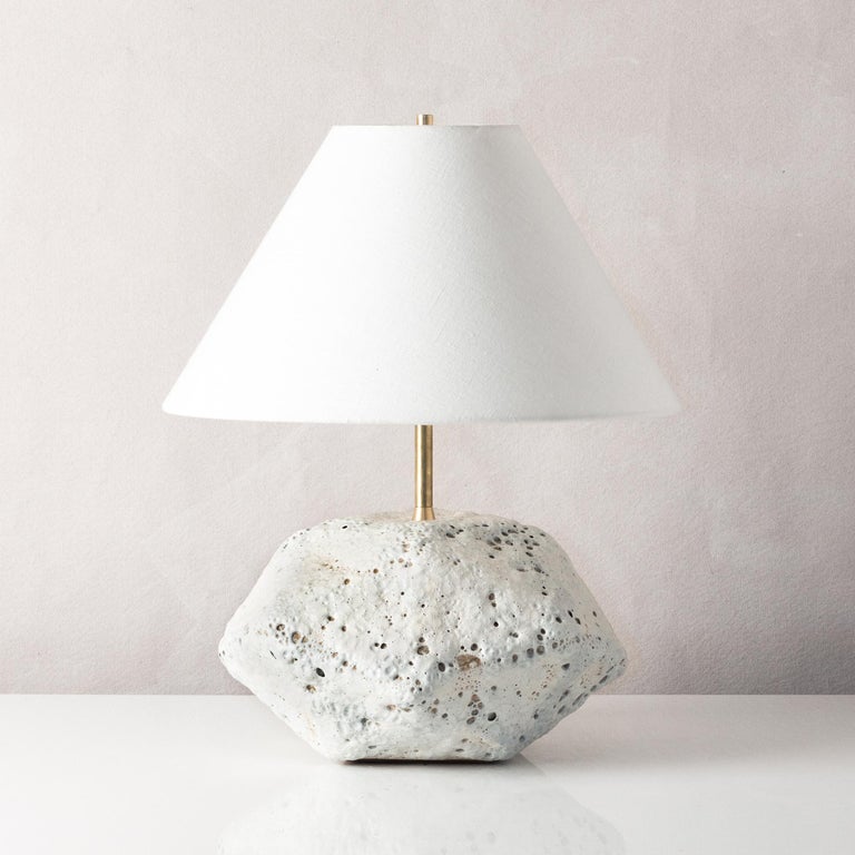 Meteor Textured White Ceramic Table Lamp For Sale at 1stDibs white textured table lamp