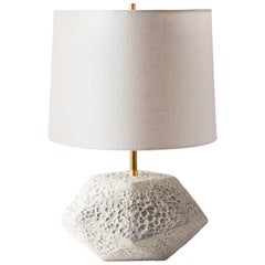 'Meteor' Textured White Ceramic Table Lamp