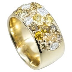 Anello 'Meteor' con diamante giallo in oro giallo 14ct