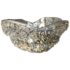 "Meteorite bowl XLA 4", Melted Pewter and Brass Grains