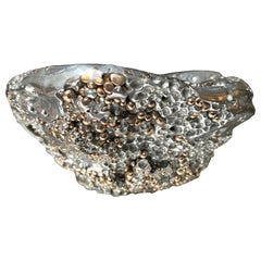 "Meteorite bowl XLA 5", Melted Pewter and Bronze Grains