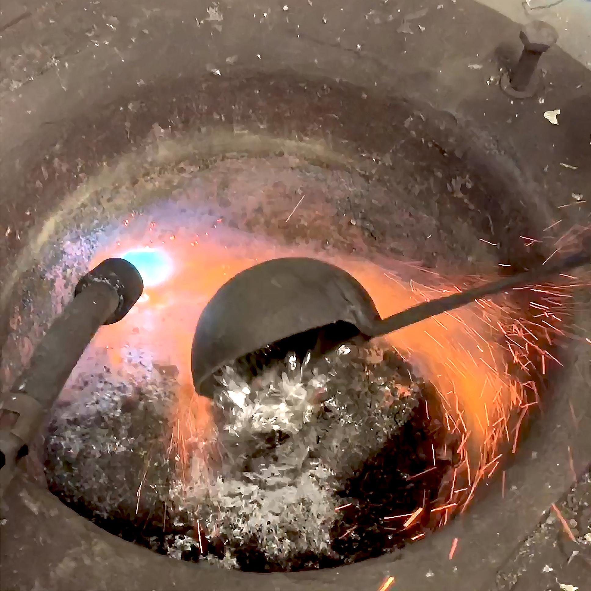 21st Century Meteorite Bowl XLA 6 Pewter Bronze Murano Glass Xavier Lavergne For Sale 3