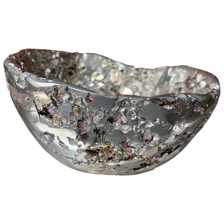 21st Century Meteorite Bowl XLA 6 Pewter Bronze Murano Glass Xavier  Lavergne For Sale at 1stDibs