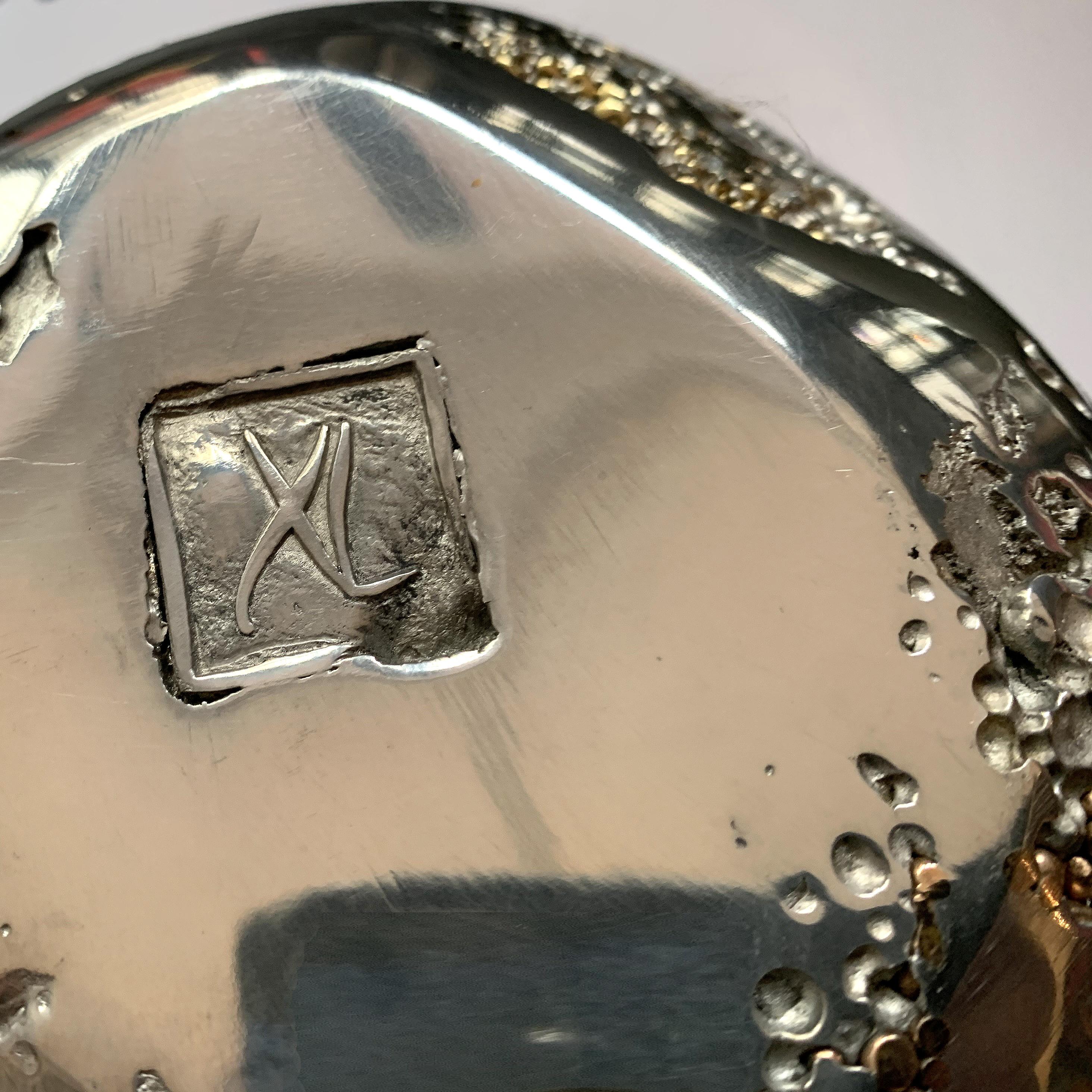 21st Century - Meteorite Bowl XLA 8 - Pewter Bronze Brass Xavier Lavergne France For Sale 2