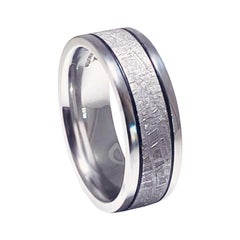 Jonc de mariage personnalisé pour homme en météorite, jonc de mariage pour homme en chrome cobalt