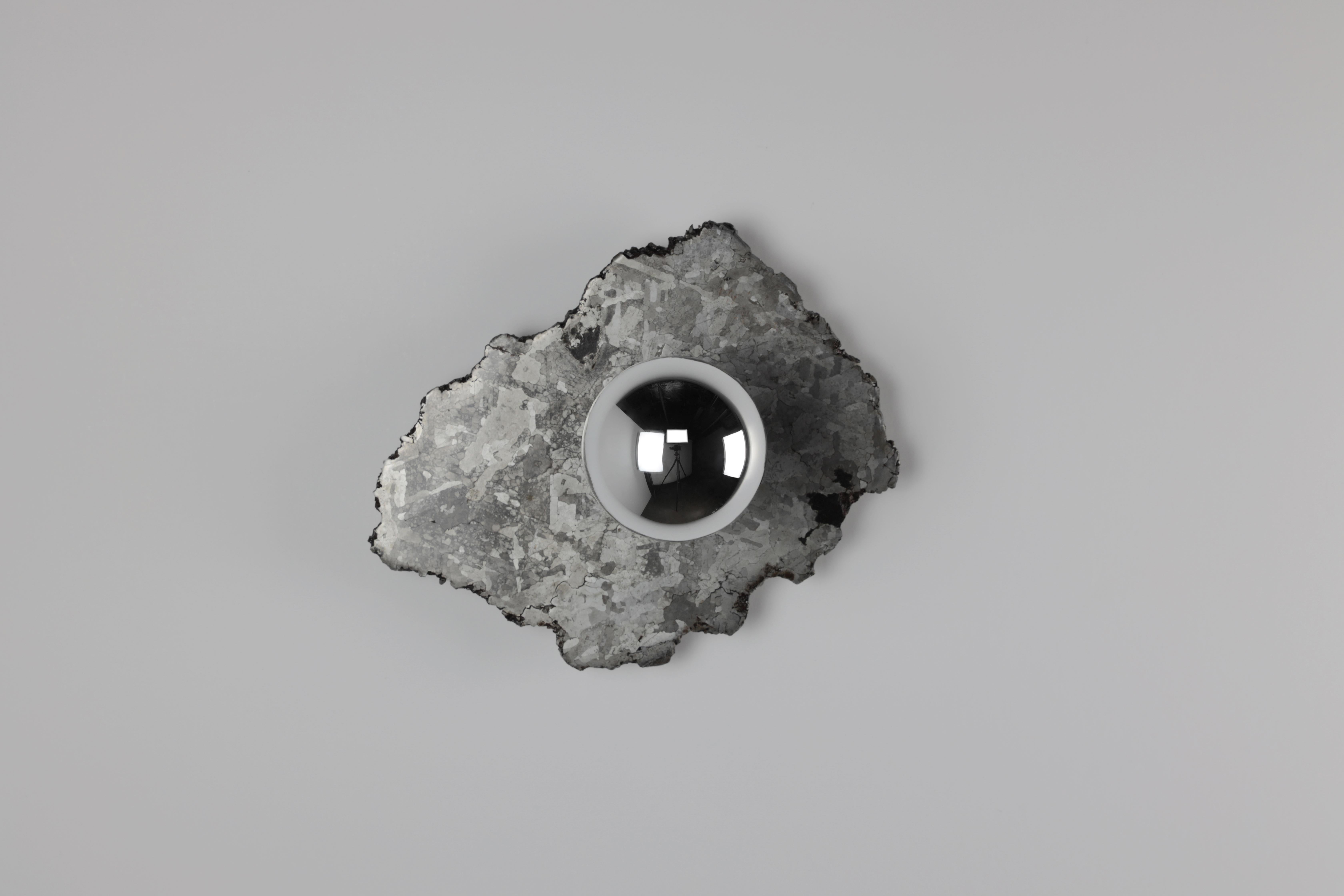 Organic Modern Meteorite Sconce 'A' with Half Chromed Bulbs, 2021 by Christopher Kreiling