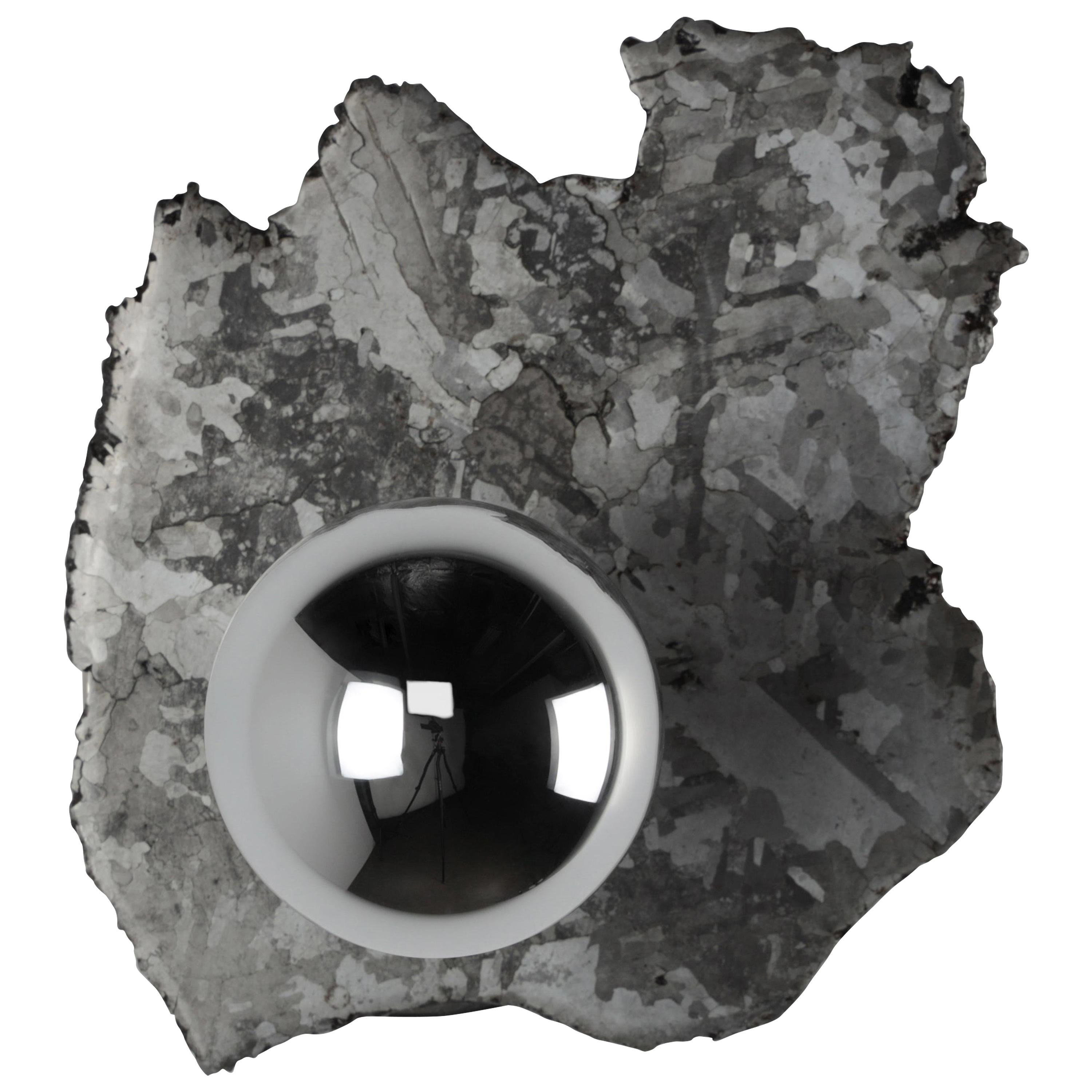 Meteorite Sconce 'B' with Half Chromed Bulb, 2020 by Christopher Kreiling Studio