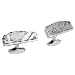 Tateossian Meteorite Seymchan Etched Silver Cufflinks 'Limited Edition 12 Pairs'