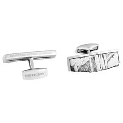 Meteorite Seymchan Etched Silver Cufflinks, Limited Edition