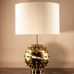 Meteorite Table Lamp, Solid Brass Sculptural Body, Florence Manufacturing