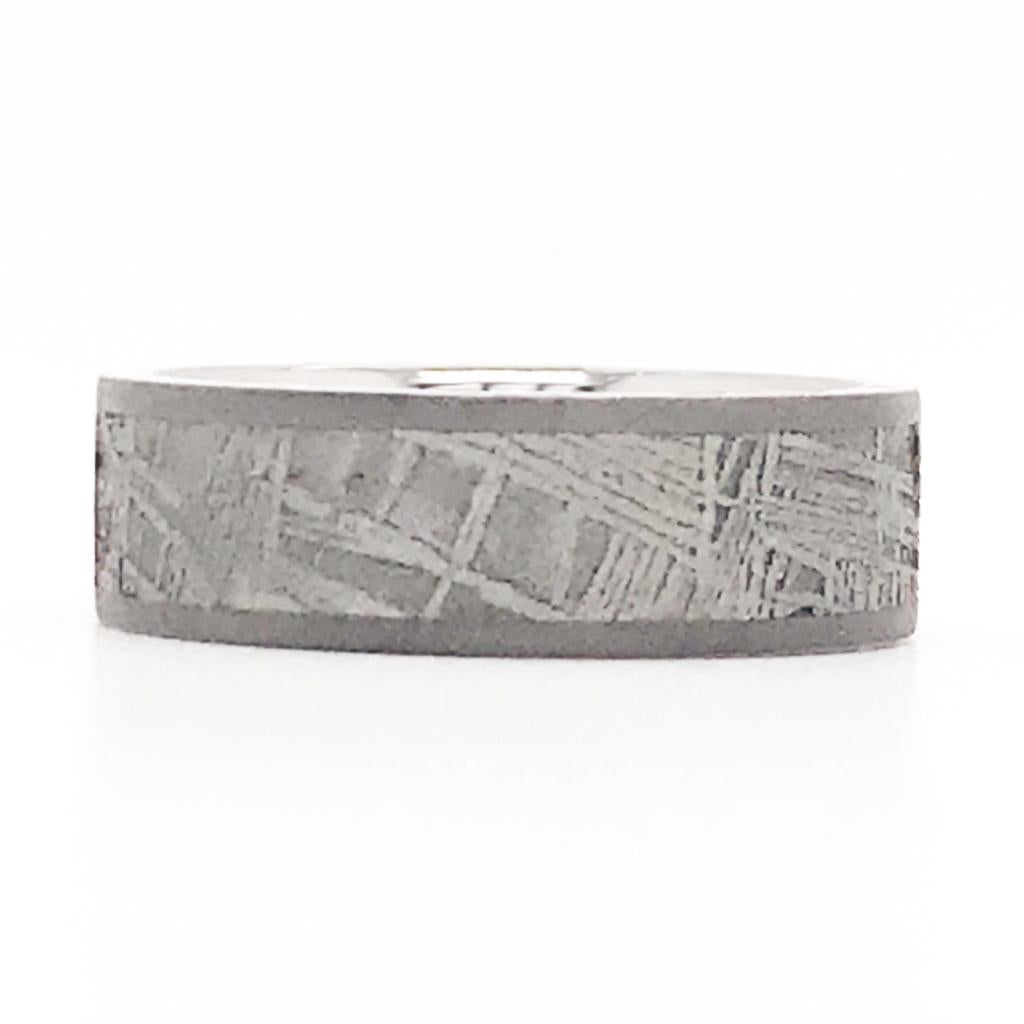 For Sale:  Meteorite Titanium 7mm Band, Distressed Finish Comfort Fit Wedding Ring 2