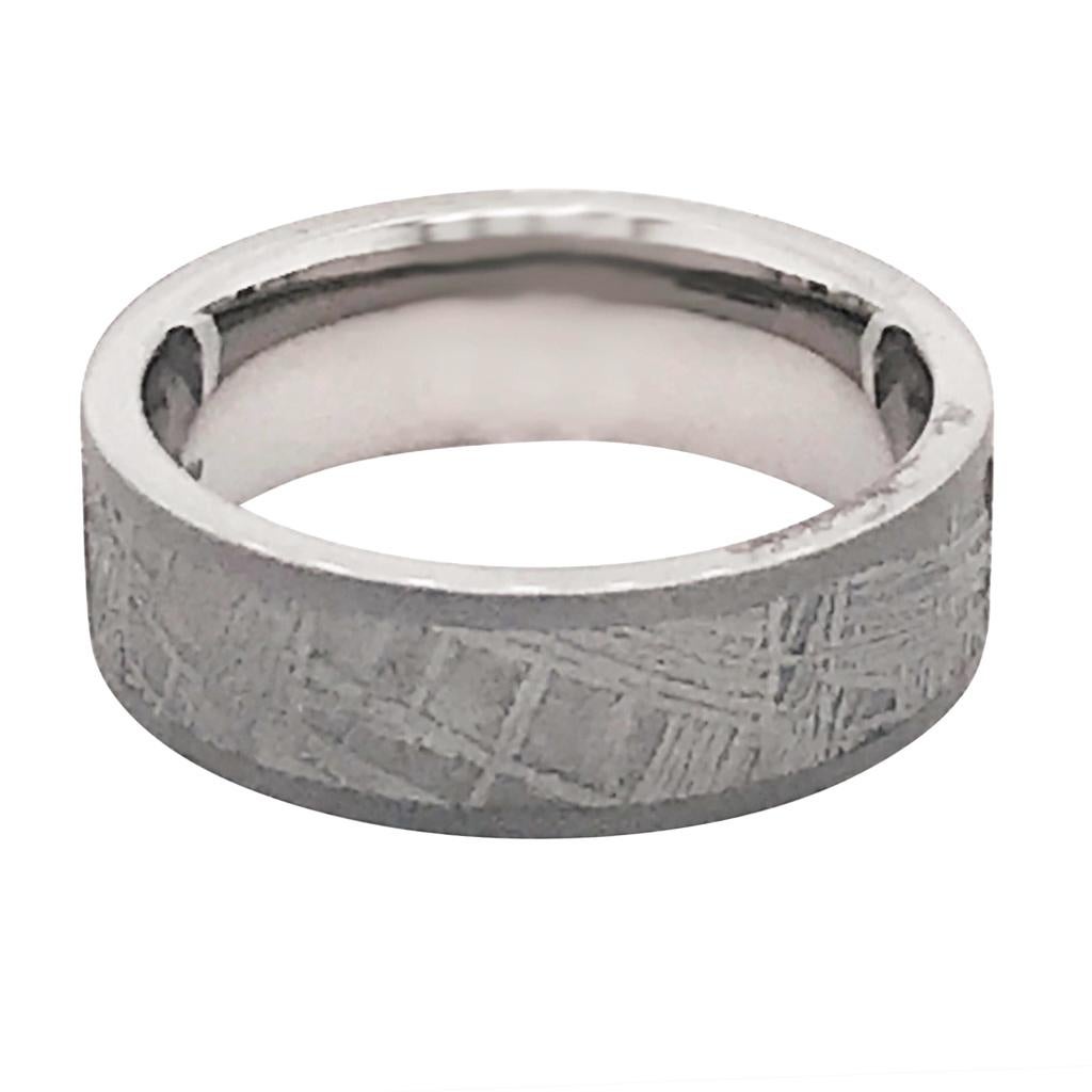 For Sale:  Meteorite Titanium 7mm Band, Distressed Finish Comfort Fit Wedding Ring 4