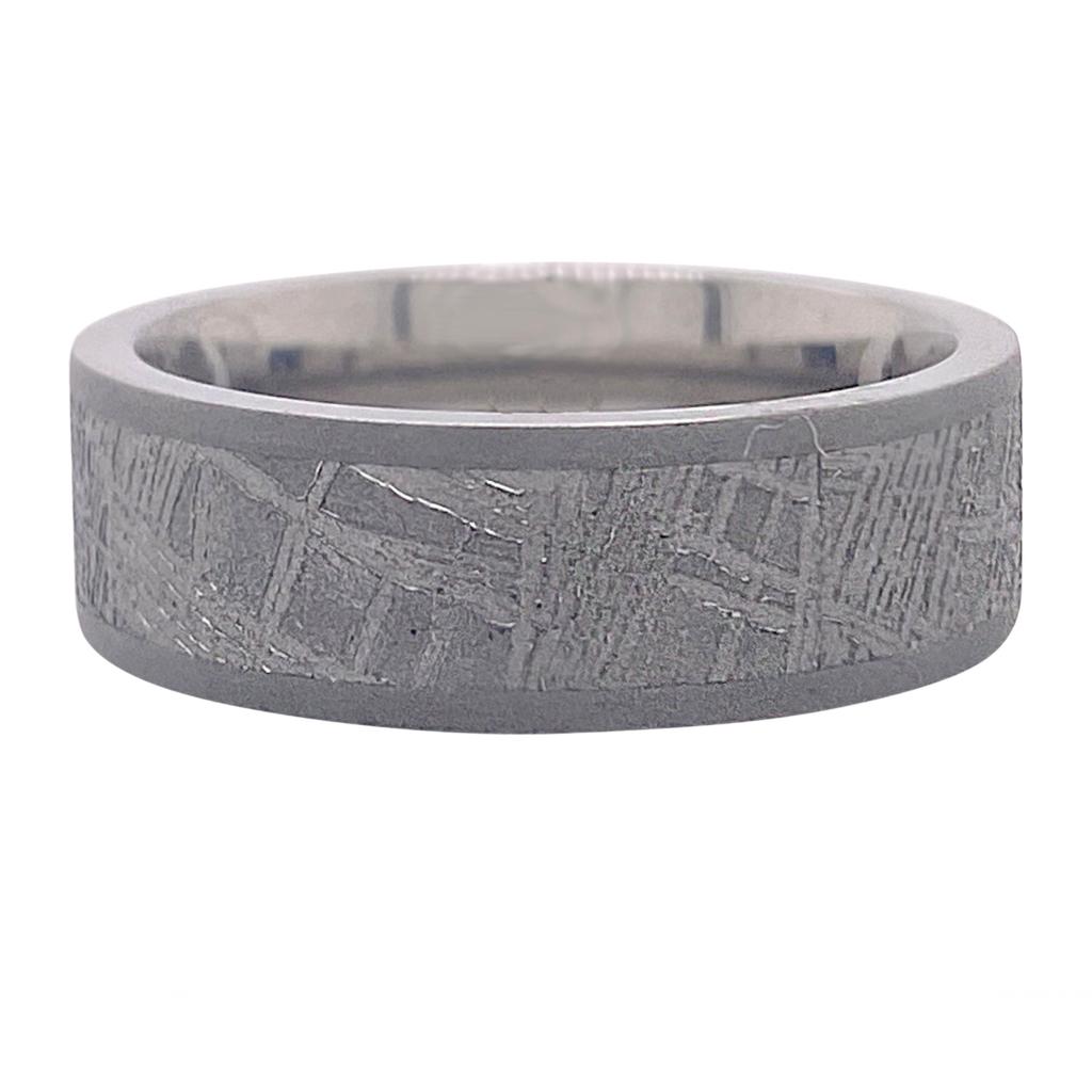 For Sale:  Meteorite Titanium 7mm Band, Distressed Finish Comfort Fit Wedding Ring 5