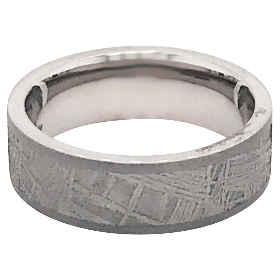 For Sale:  Meteorite Titanium 7mm Band, Distressed Finish Comfort Fit Wedding Ring