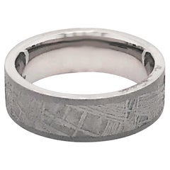 Meteorite Titanium 7mm Band, Distressed Finish Comfort Fit Wedding Ring