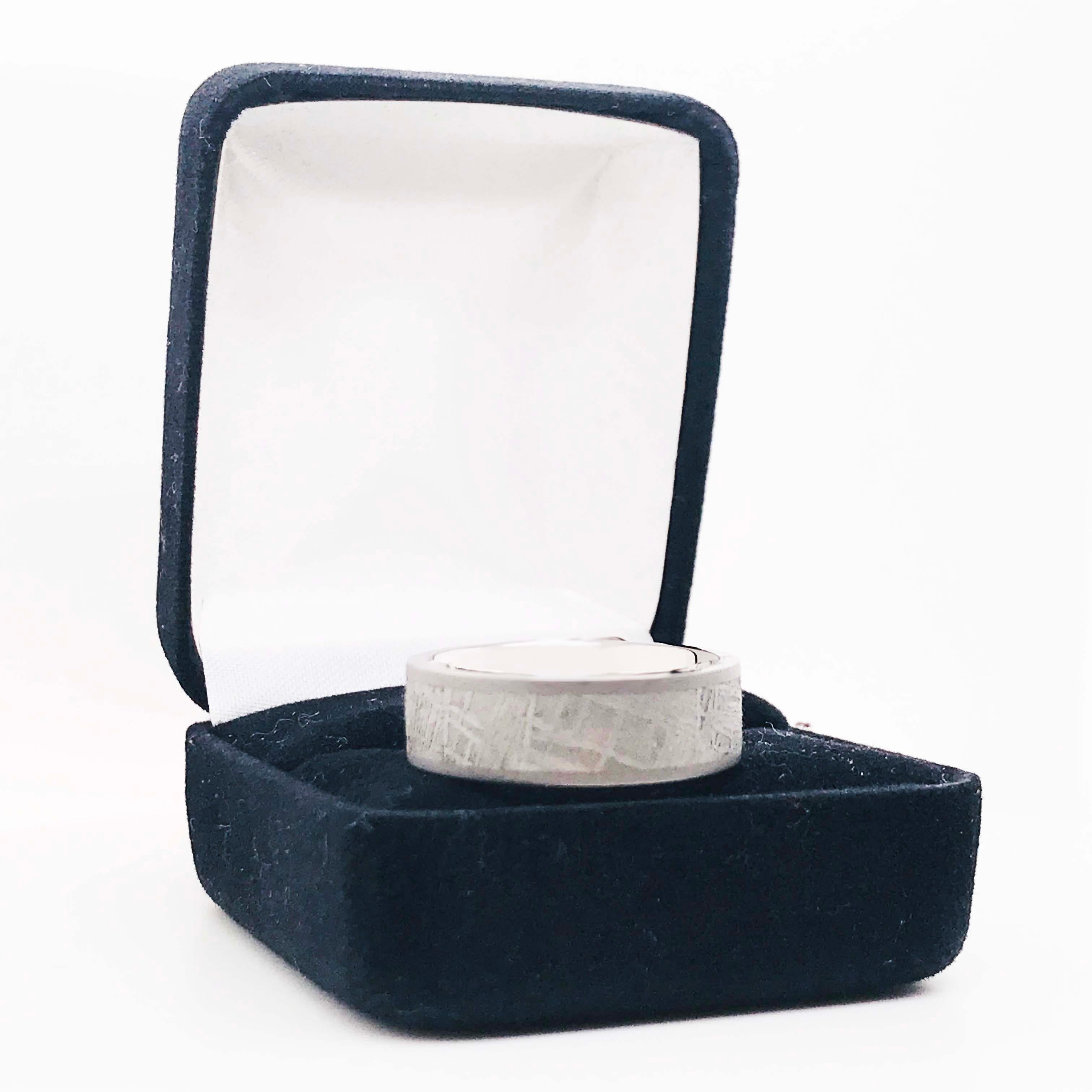 Women's or Men's Meteorite Titanium Men's Band, Distressed Finish Comfort Fit Wedding Ring, Band