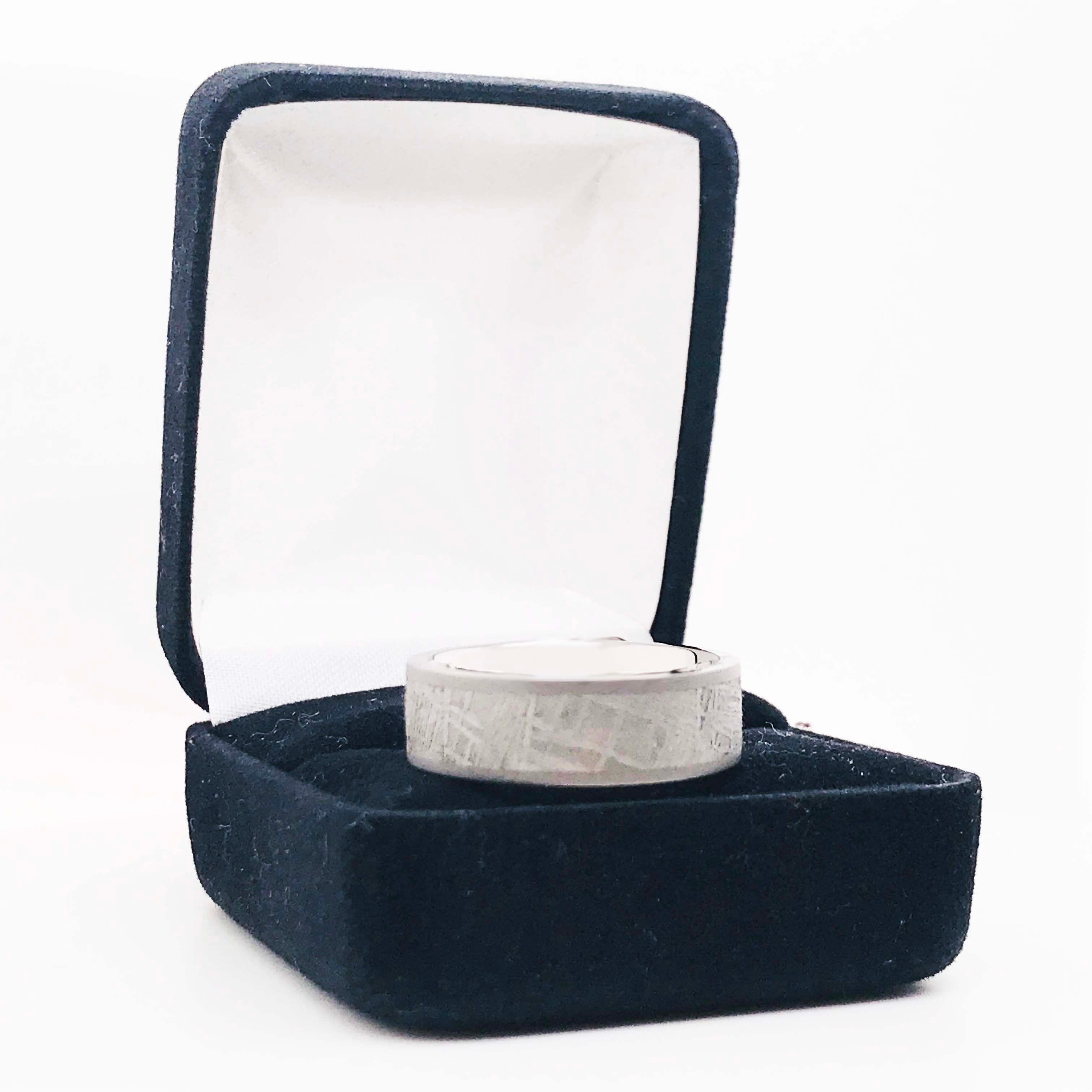 Meteorite Titanium Men's Band, Distressed Finish Comfort Fit Wedding Ring, Band 5