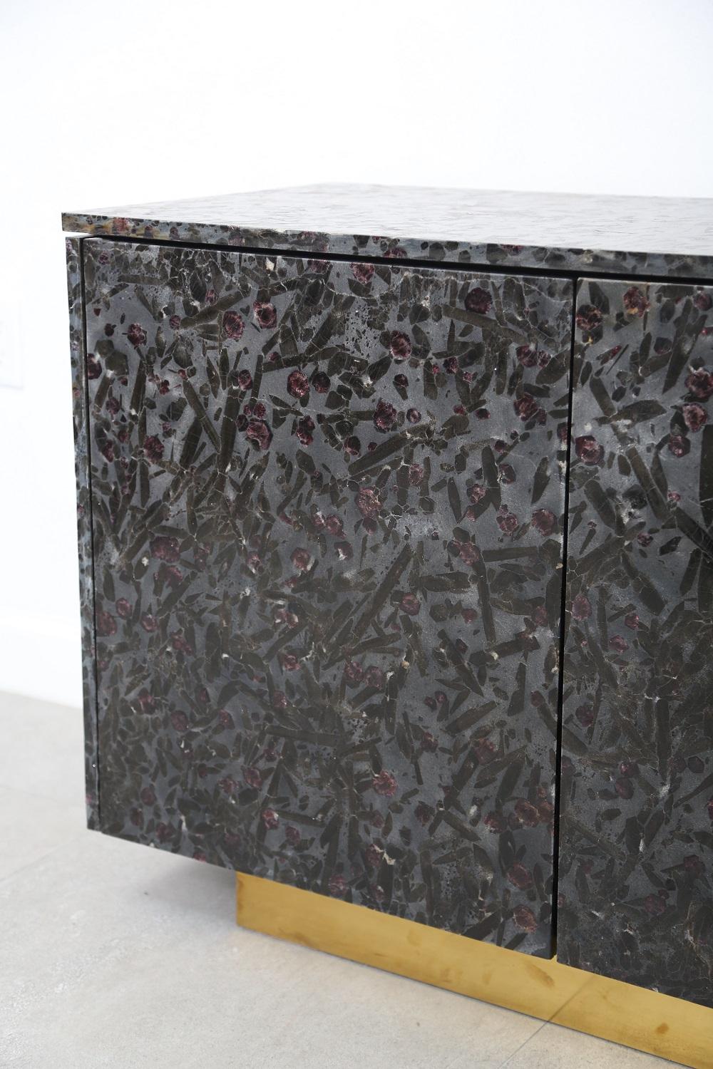 Contemporary Meteurus 4-Door Console by The Marble House, Handmade in Italy For Sale