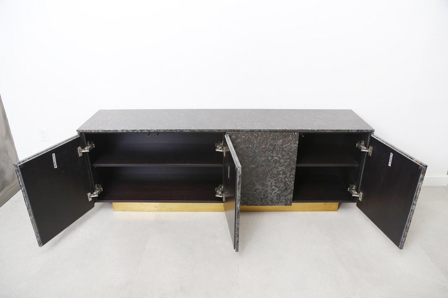 Granite Meteurus 4-Door Console by The Marble House, Handmade in Italy For Sale