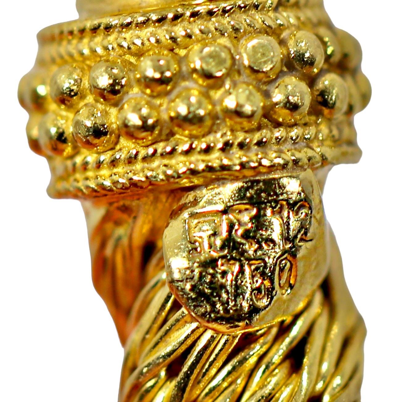 Collana greca in oro 18 carati con nappe di cristallo, realizzata con cura meticolosa In condizioni buone in vendita a Palm Beach, FL