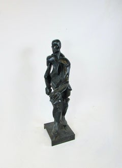 Meticulously formed and welded brutalist style skater sculpture
