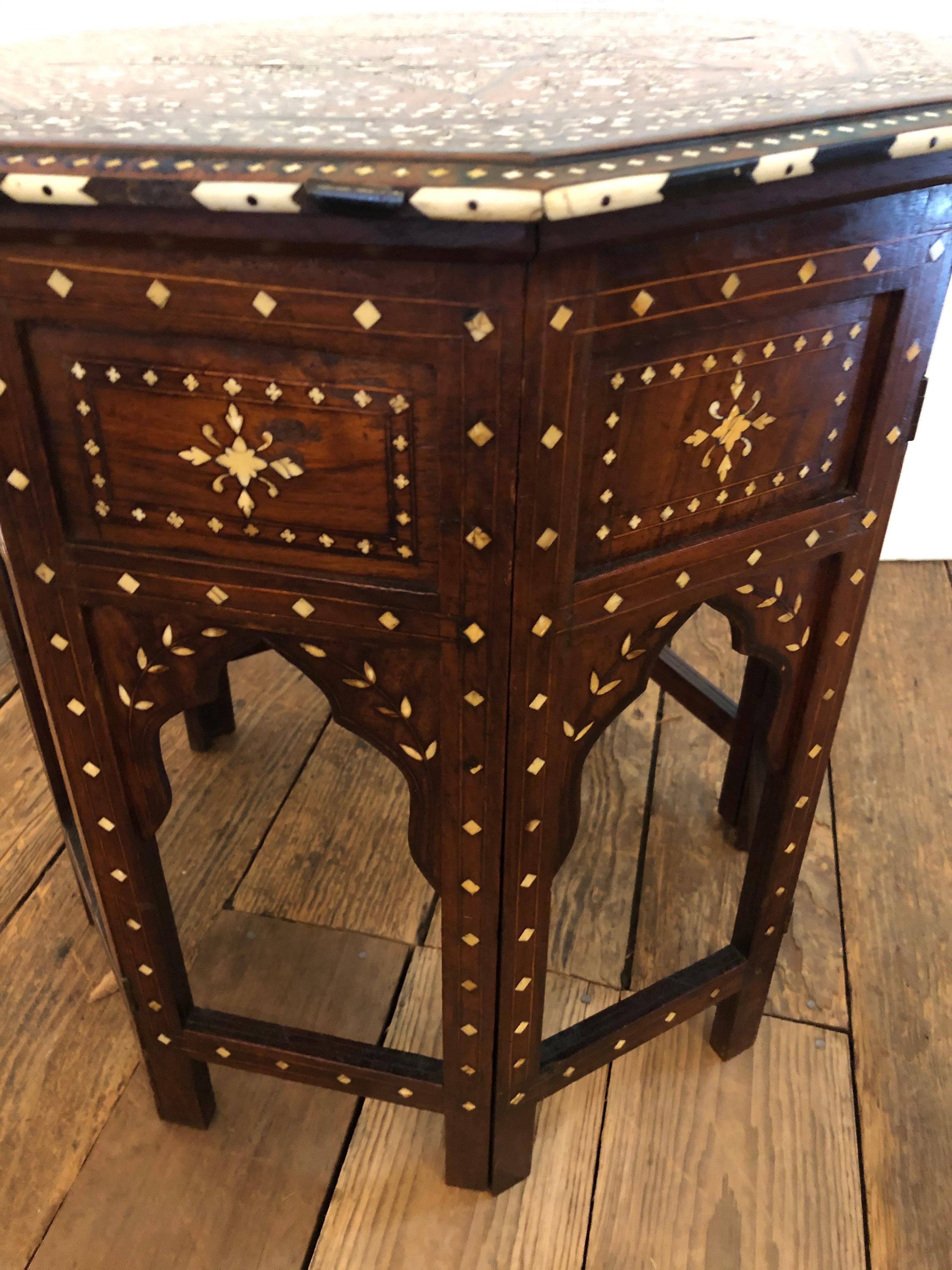 Meticulously Inlaid Moroccan or Anglo-Indian Side Table 3