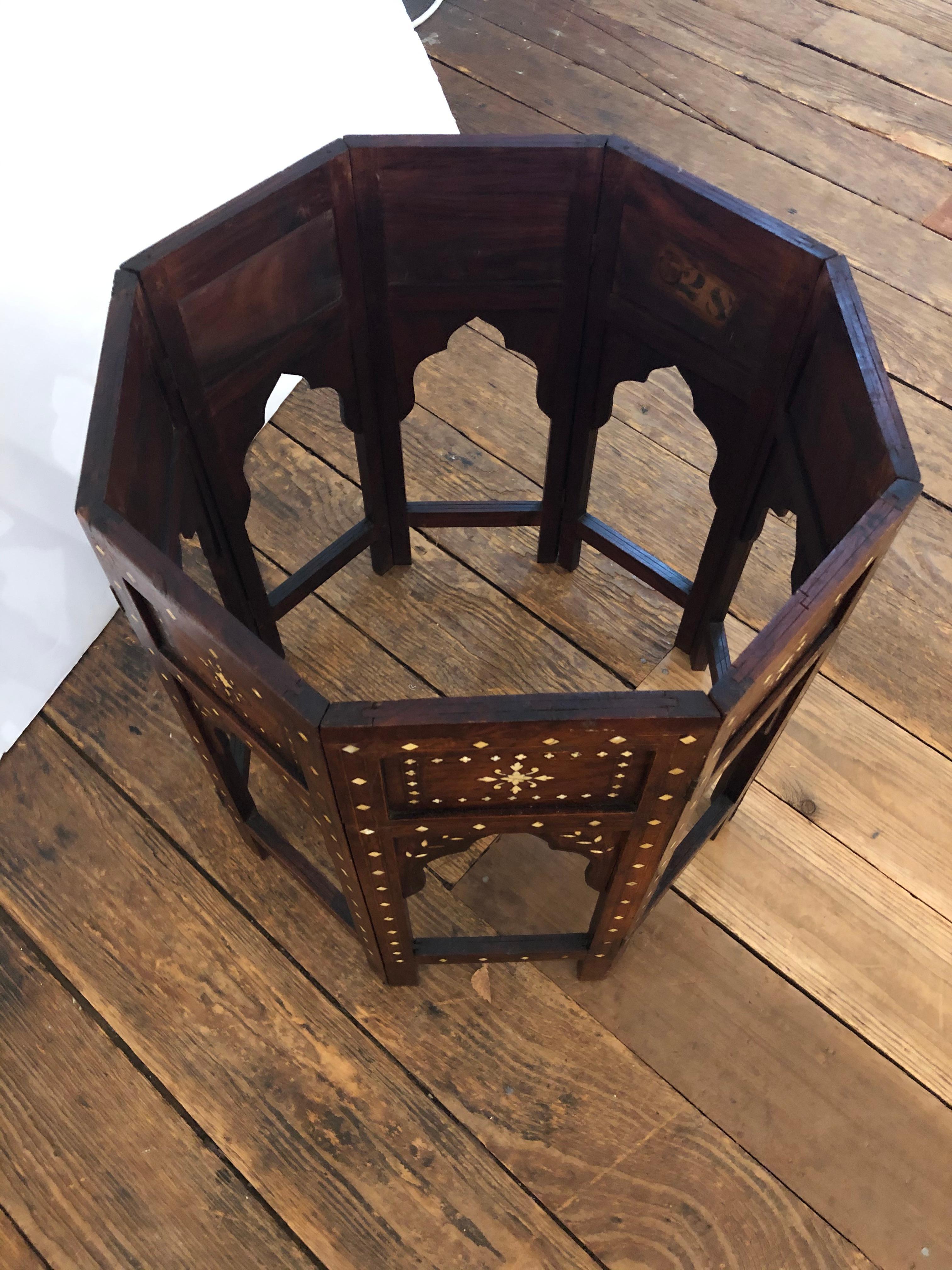 Meticulously Inlaid Moroccan or Anglo-Indian Side Table 7