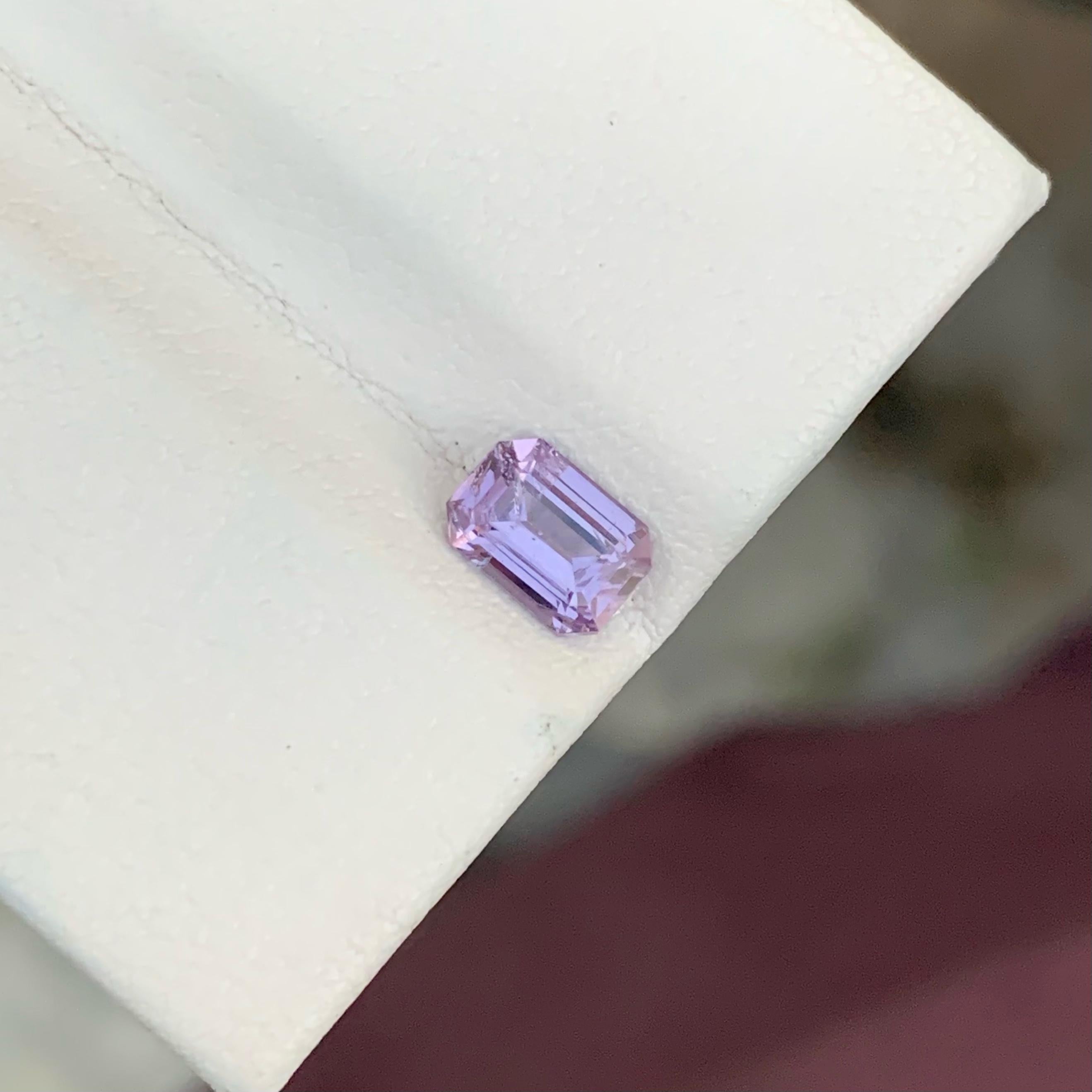 Weight 1.05 carats 
Dimensions 6.9 x 4.9 x 3.6 mm
Treatment None 
Origin Burma 
Clarity SI (Slightly Included)
Shape Octagon 
Cut Emerald 



The Meticulously Purple Hued Spinel is an exquisite gemstone that captivates with its alluring beauty. With