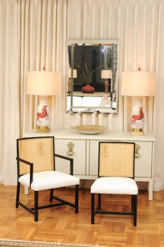 Meticulously Restored Set of 12 Cane Arm Dining Chairs by Michael Taylor, 1960