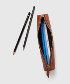 Métier London Buffalo Cognac Leather Pencil Case, Italy