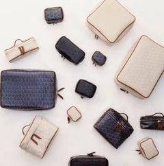 Métier London Many Day Toiletries Pouch, Signature Canvas, Light Linen, Italy