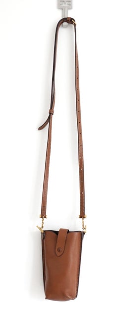 Metier Borsa a tracolla minimalista in pelle marrone