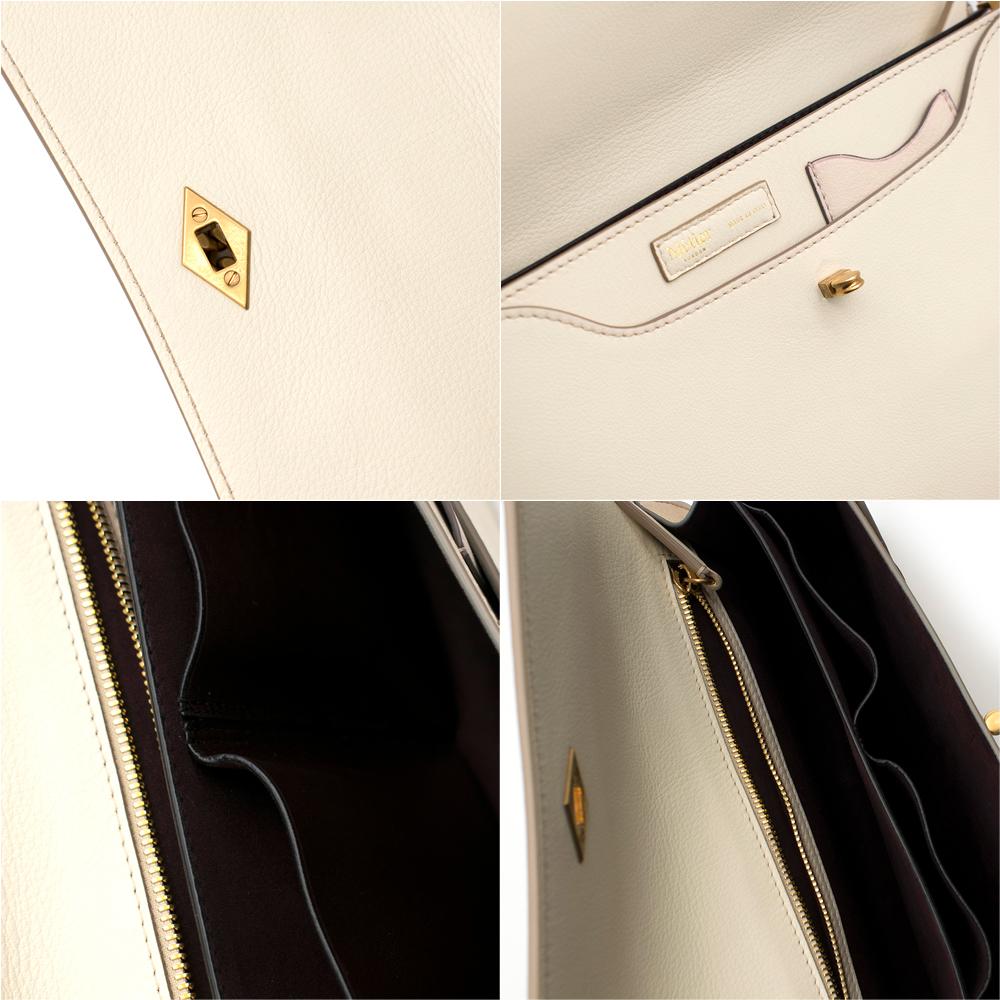 Metier White Roma Shoulder Bag in Smooth Calfskin 30cm 3