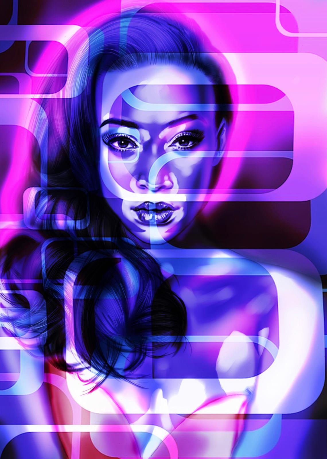Winnie Harlow limited edition print of 10 art high profile personally signed  - Art by Metin Salih