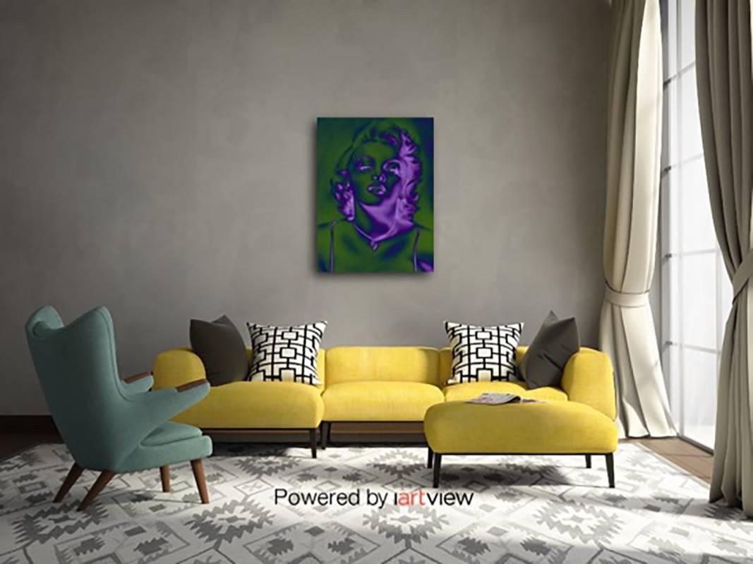 Chanel No 7, Artist Proof, Limited Edition of 5, Moss Green, Satin Purple Signed - Print by Metin Salih