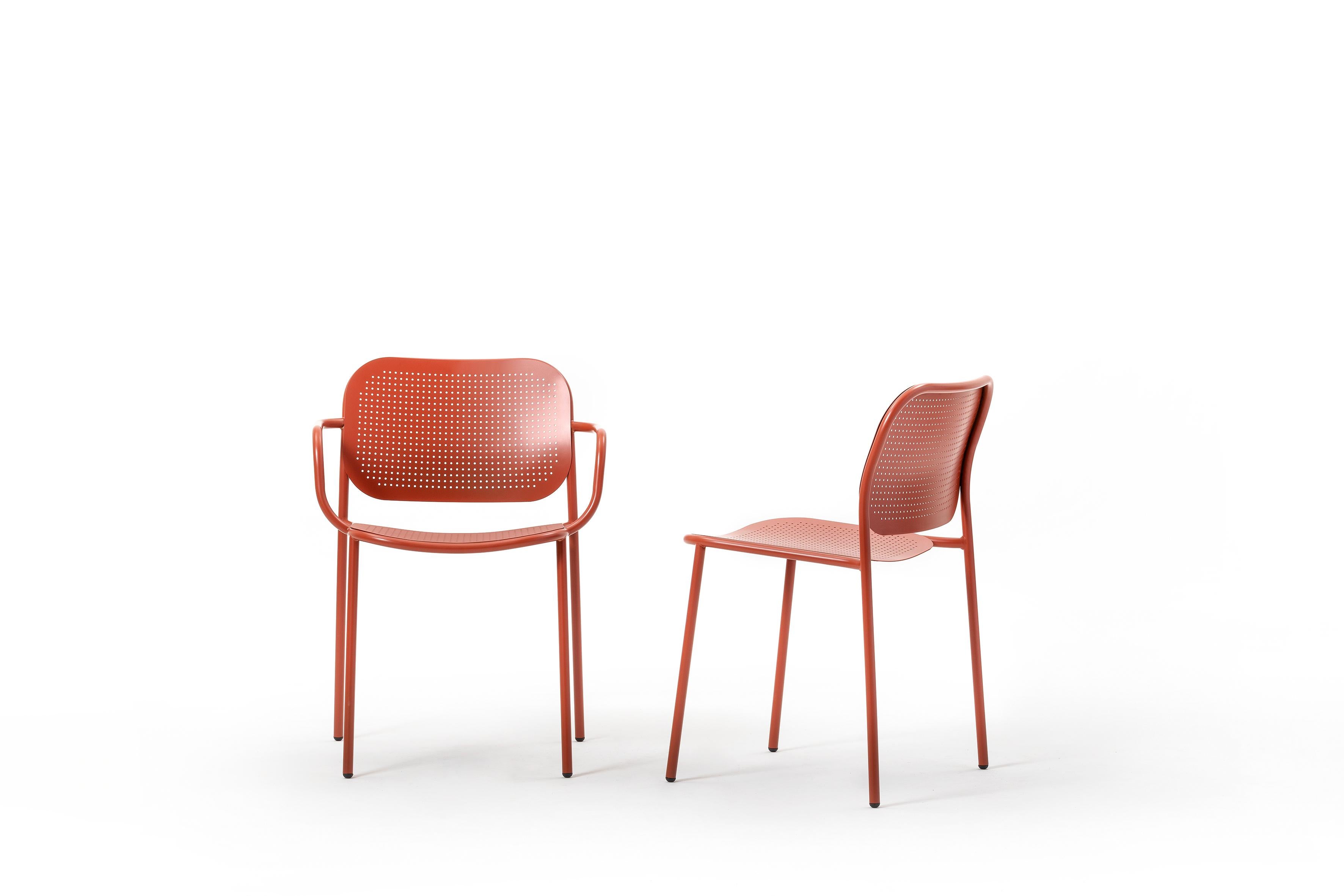 Contemporary Metis 0171 Dot Armchair, Metal Colors, Outdoor, Contract, Bar, Restaurant Design For Sale