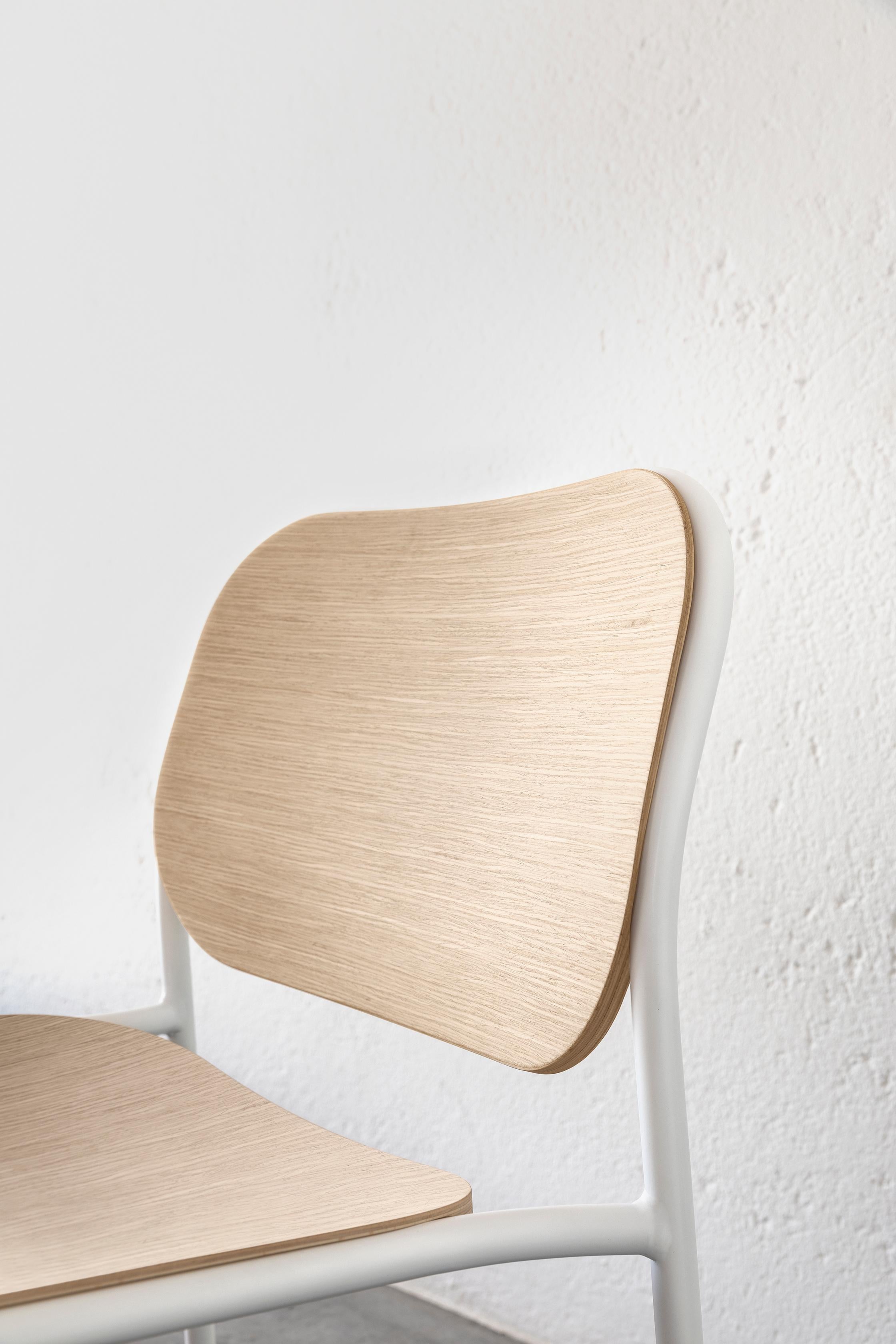 Modern Metis 175 Wood Chair, Metal, Colors, Contract, Bar, Restaurant, Design, Oak, Ash For Sale