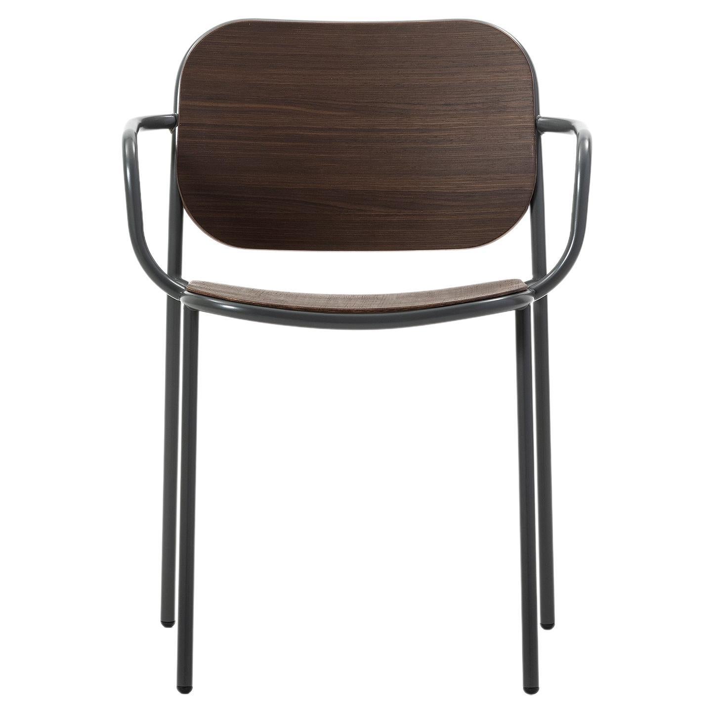 Metis 176 Wood Chair, Metal, Colors, Contract, Bar, Restaurant, Design, Oak, Ash For Sale