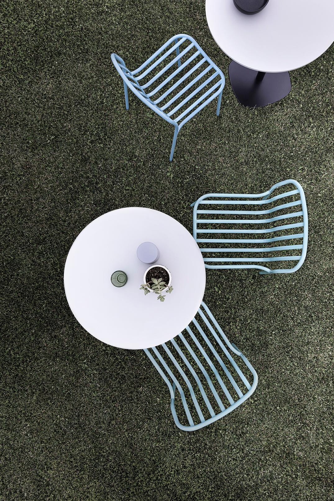 Metis 190 Line Chair, Metal, Colors, Outdoor, Contract, Bar, Restaur, Design For Sale 4