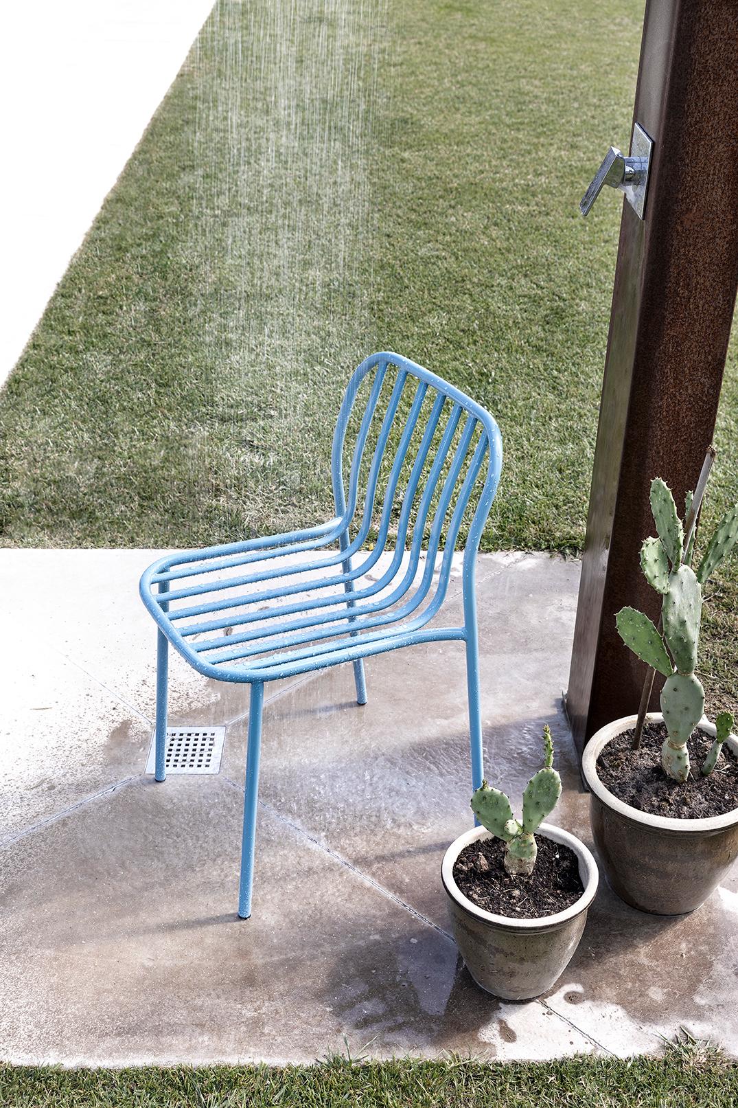 Metis 190 Line Chair, Metal, Colors, Outdoor, Contract, Bar, Restaur, Design For Sale 1