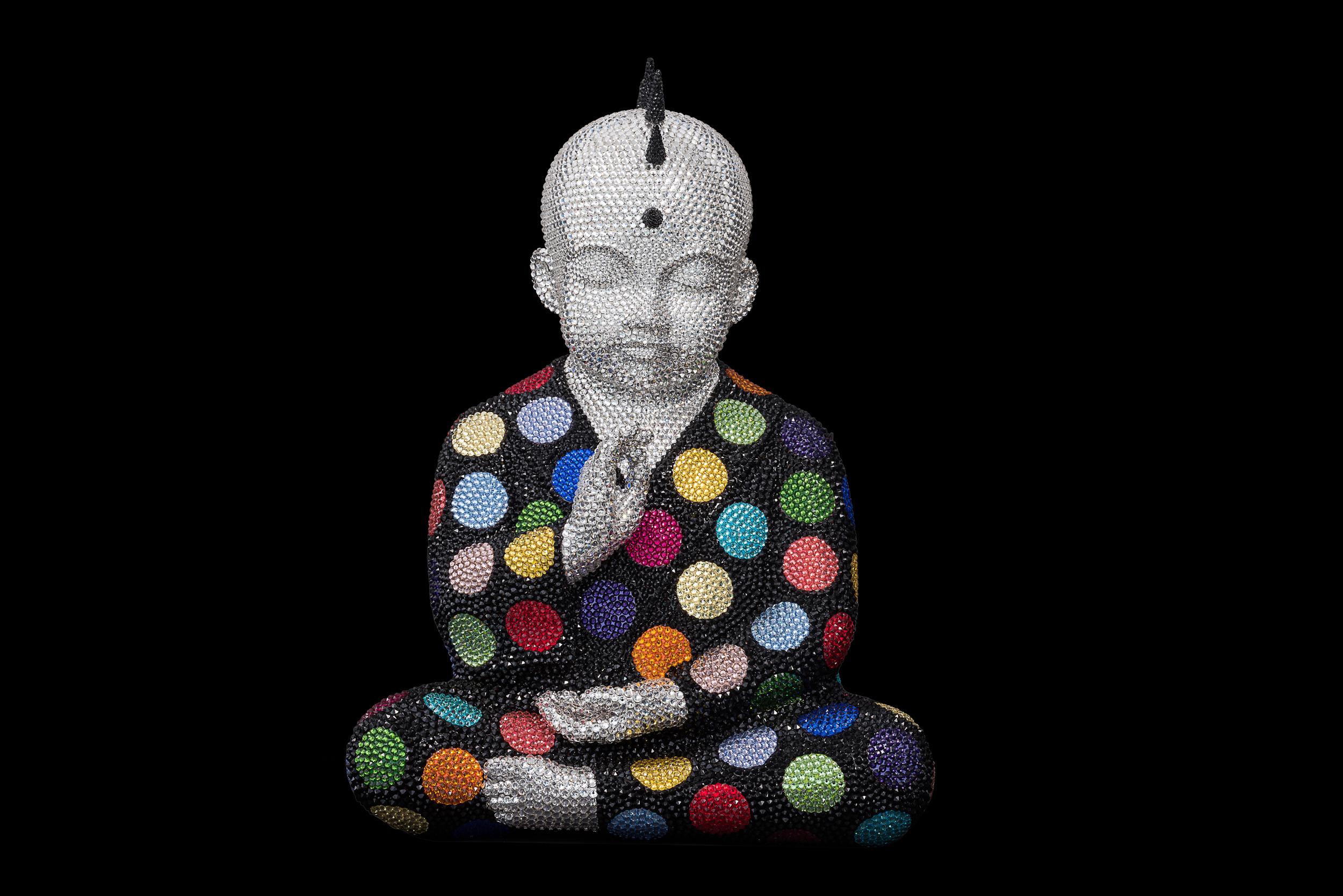 PUNKBUDDHA Large "DOTS IN BLACK" feat. Hirst - Sculpture by Metis Atash