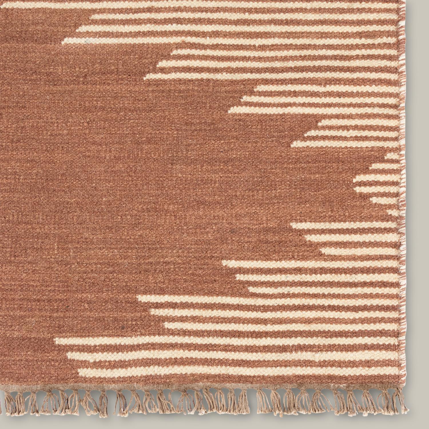 Hand-Woven “Metlili Missira” Bespoke, Handwoven Wool Rug (Terracotta) by Christiane Lemieux For Sale