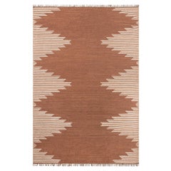 “Metlili Missira” Bespoke, Handwoven Wool Rug (Terracotta) by Christiane Lemieux