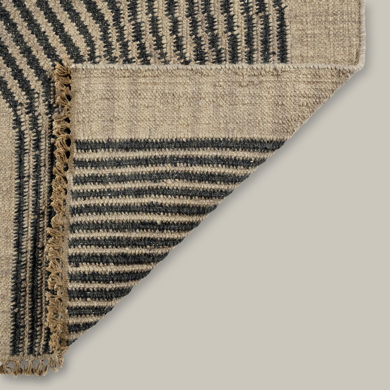Leather “Metlili Tukar” Bespoke, Handwoven Wool Rug by Christiane Lemieux For Sale