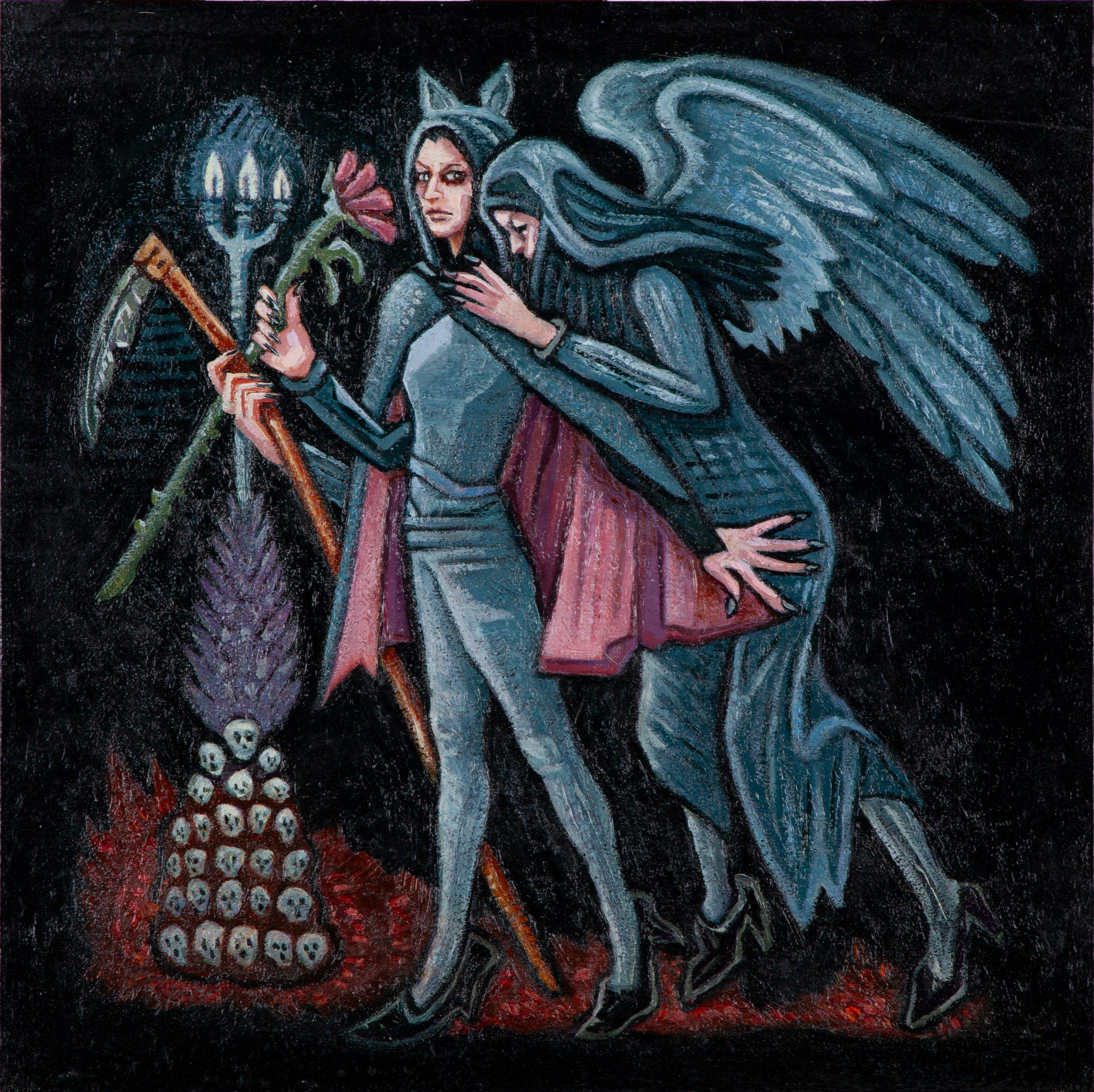 Metra Mitchell  Animal Painting - Kiss of Death