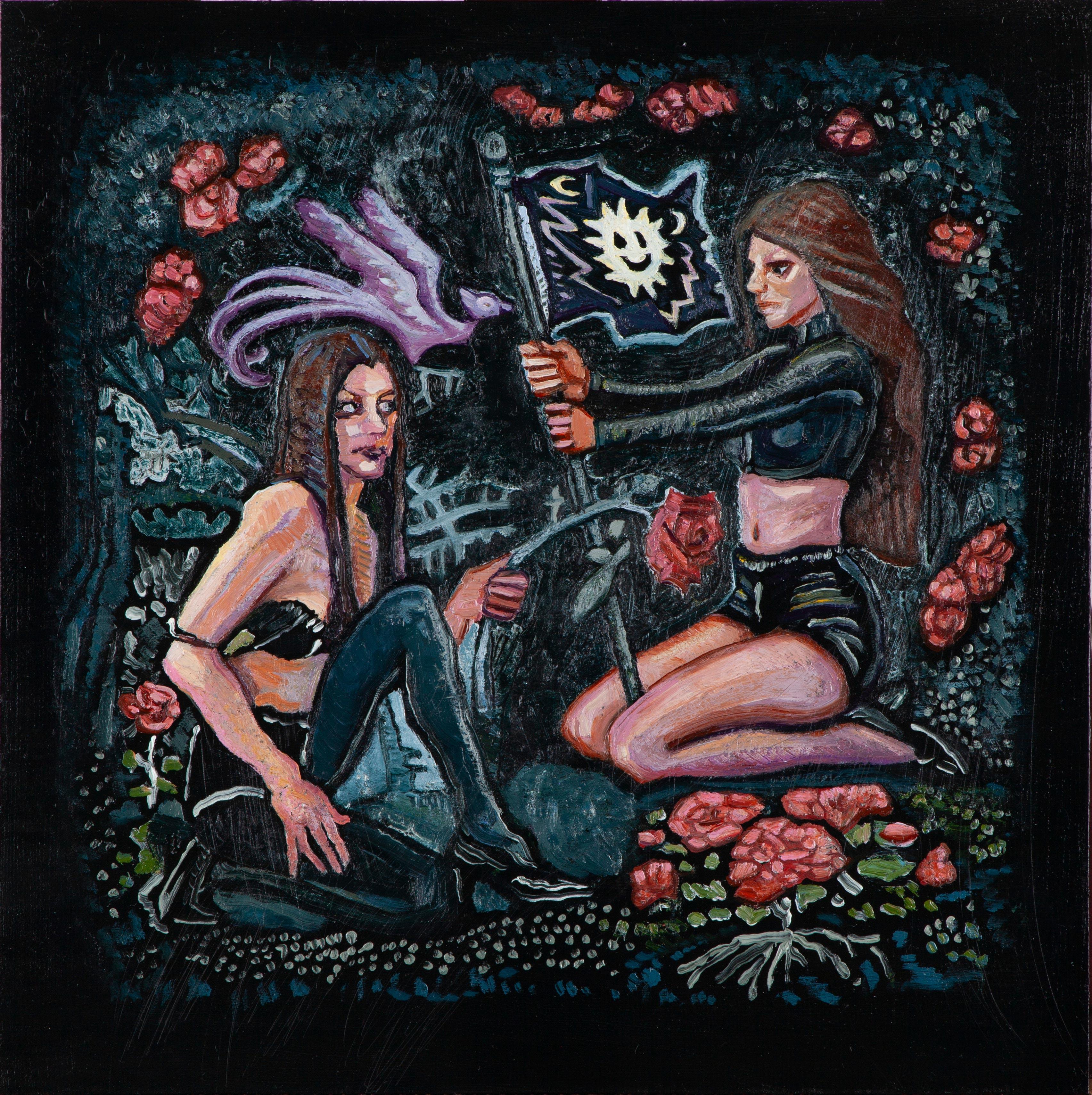 Metra Mitchell  Figurative Painting – Einfache Symbole