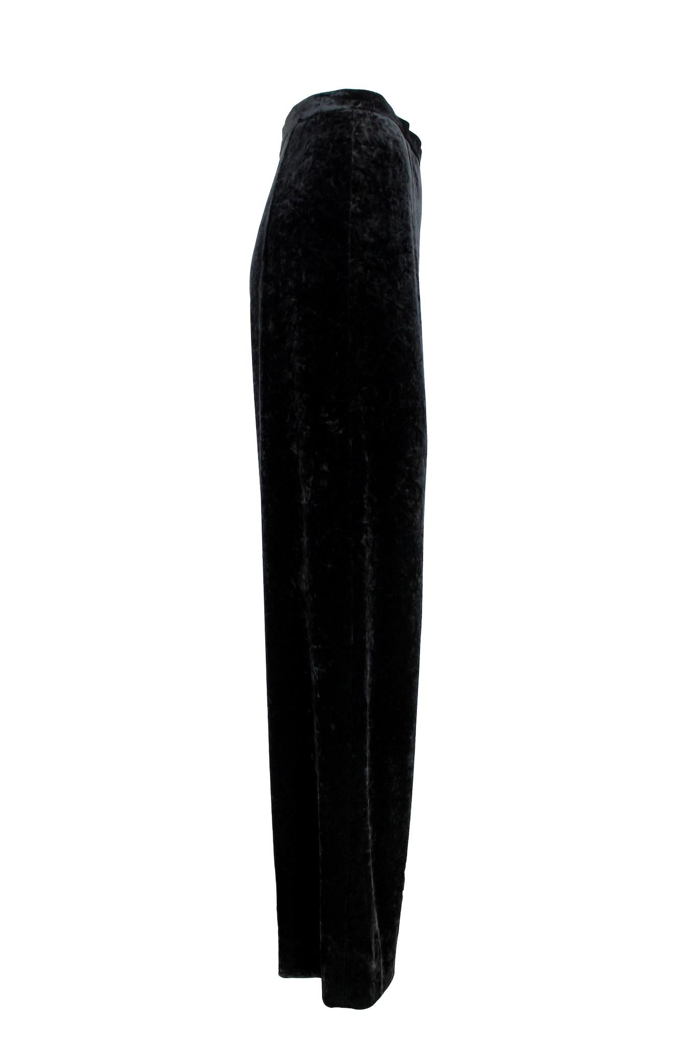 Metradamo - Pantalon palais en velours noir Excellent état - En vente à Brindisi, Bt