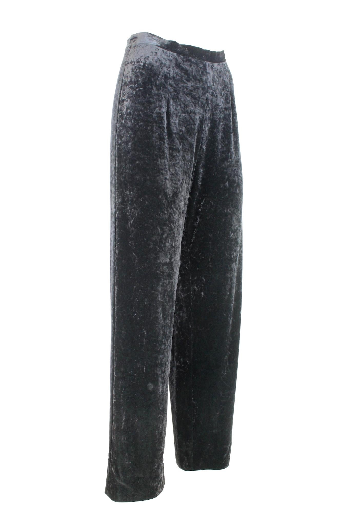 Metradamo Black Velvet Palace Trousers In Excellent Condition For Sale In Brindisi, Bt
